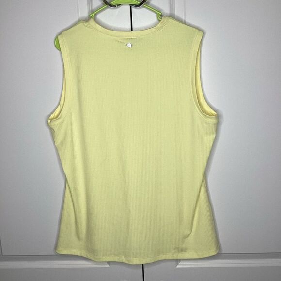 Ladies Calia‎ Carrie Underwood 1/4 snap sleeveless Top lemon Chiffon yellow 2XL - Picture 6 of 8